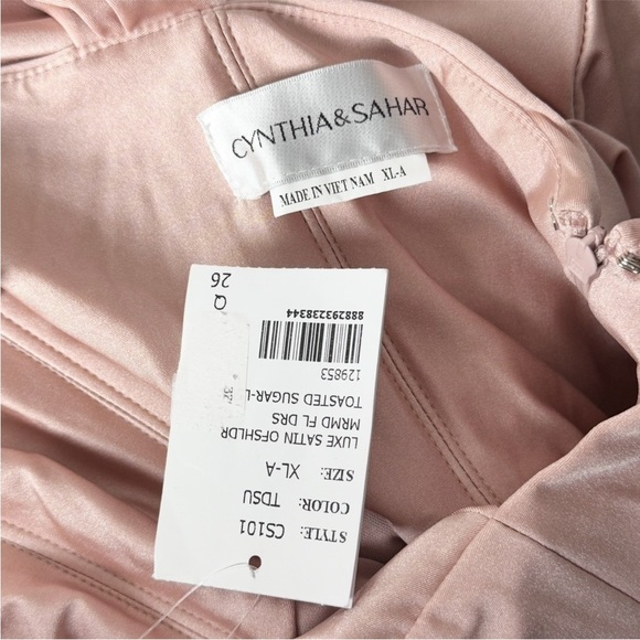 NWT CYNTHIA & SAHAR Stretch Satin Off Shoulder Corset Bodice Mermaid Gown XL‎ - Picture 5 of 6
